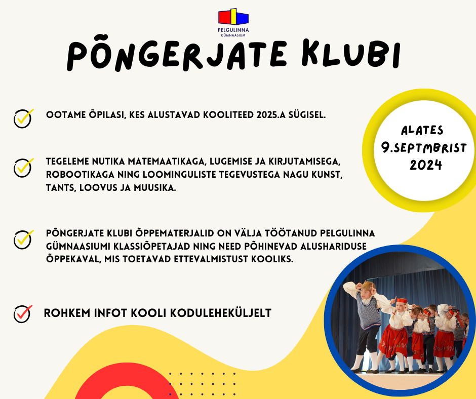 Sügisel alustab eelkool 'Põngerjate Klubi'